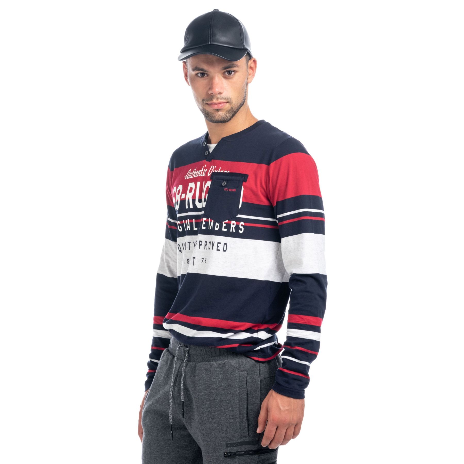 Camiseta de rayas con bolsillo 2