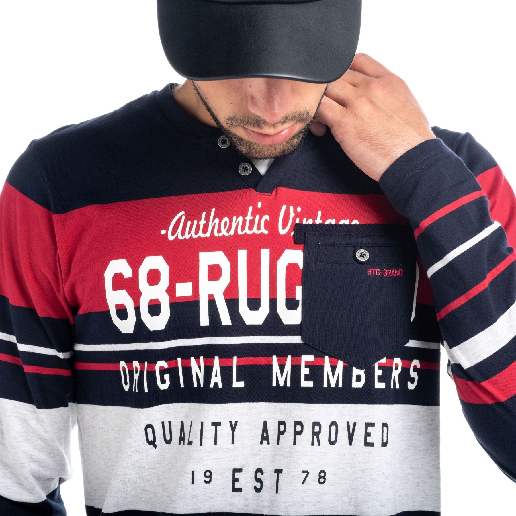 Camiseta de rayas con bolsillo 4