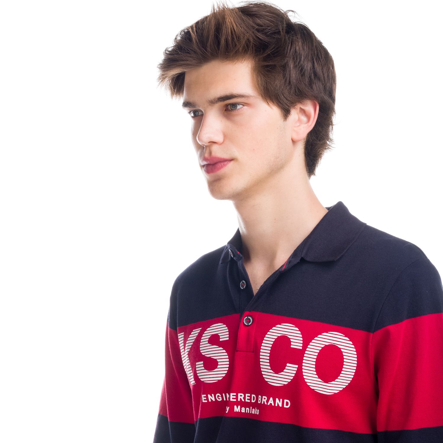 Polo rayas y letras manga larga 3