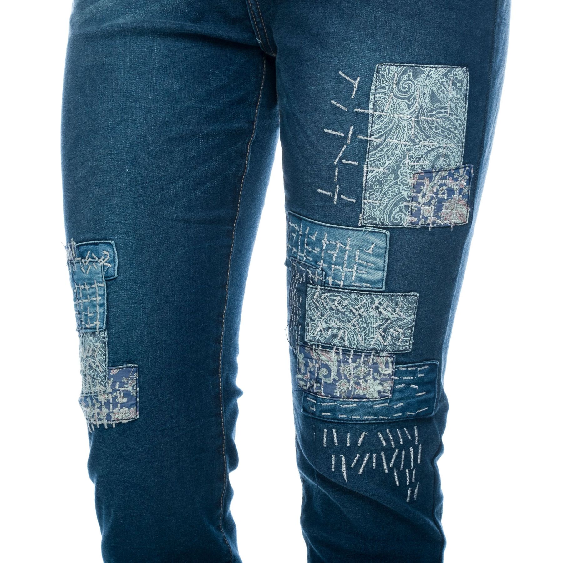 Pantalon denim parches 3