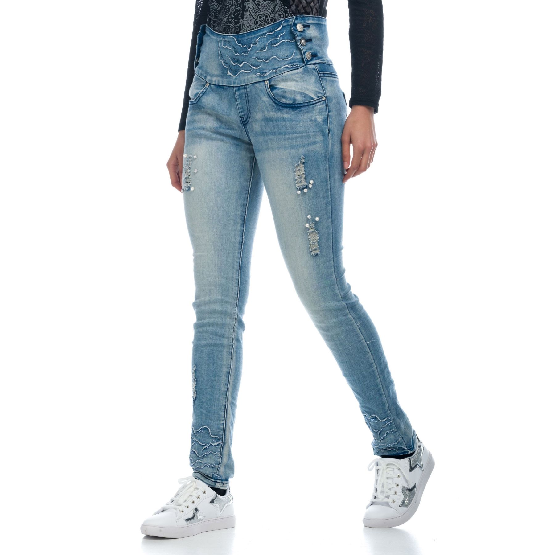 Denim tiro alto semibaggy fantasia 1