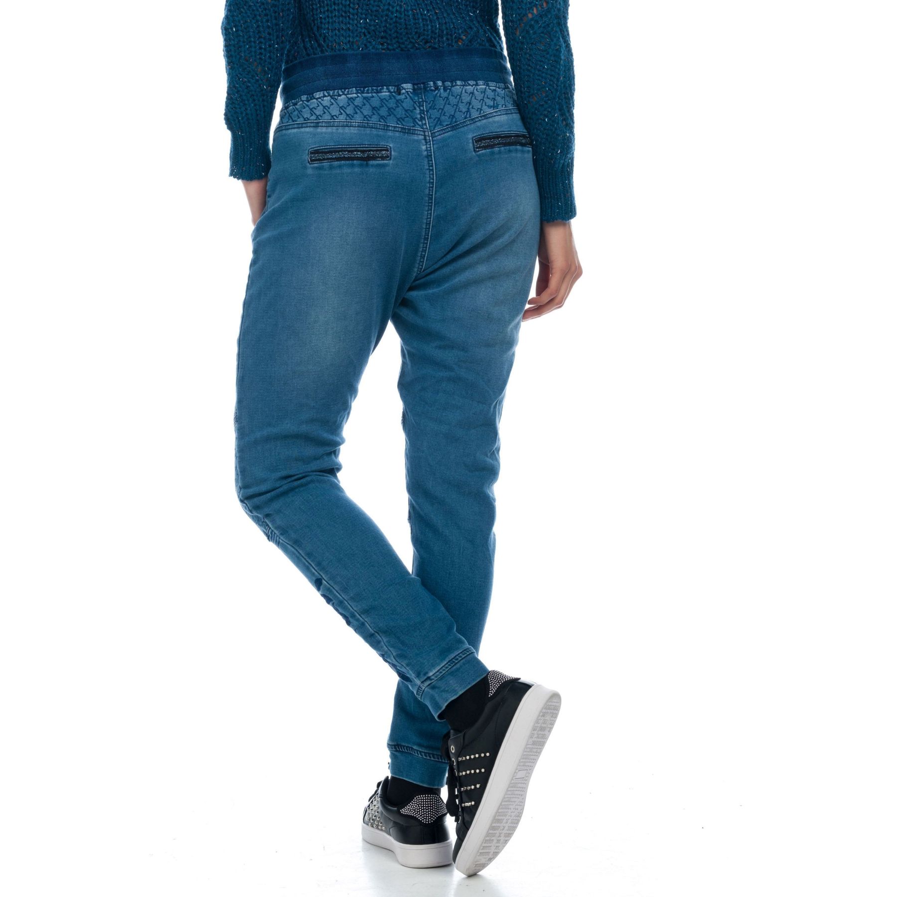 Pantalon denim jogging bordado 2