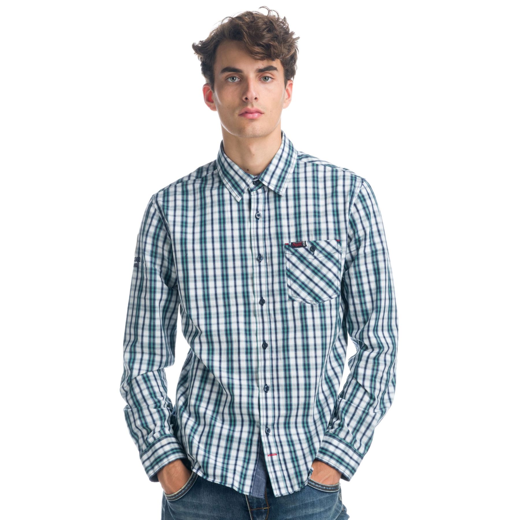 Camisa de cuadros con coderas