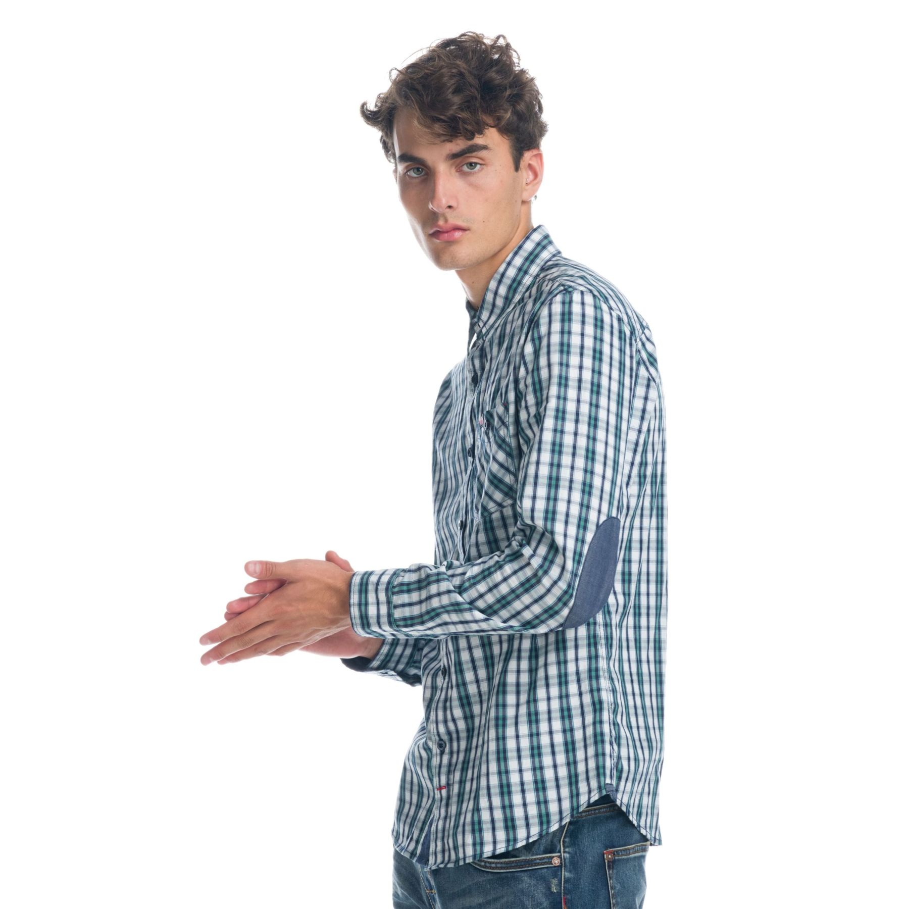 Camisa de cuadros con coderas 1