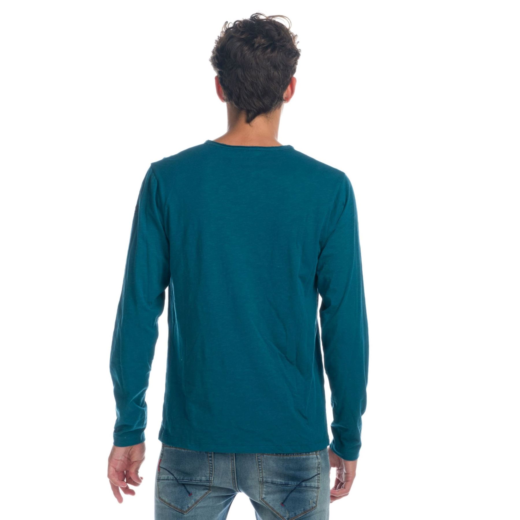 Camiseta manga larga cuello partido 2