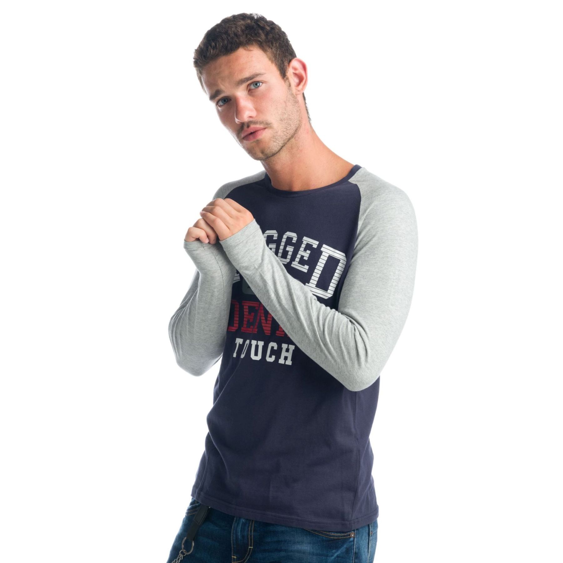 Camiseta manga larga texto frontal 1