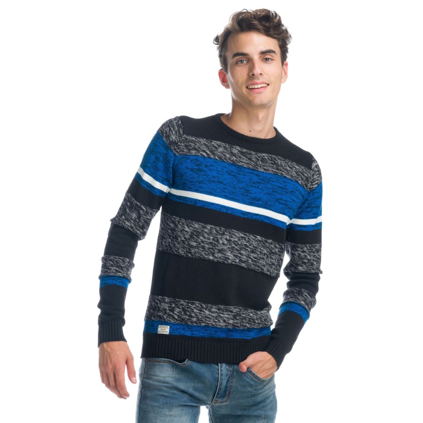 Jersey de rayas y efecto jaspeado