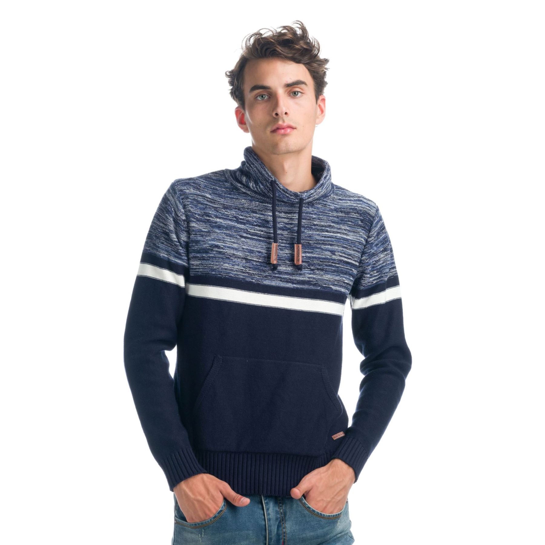 Jersey de efecto jaspeado y cuello alto