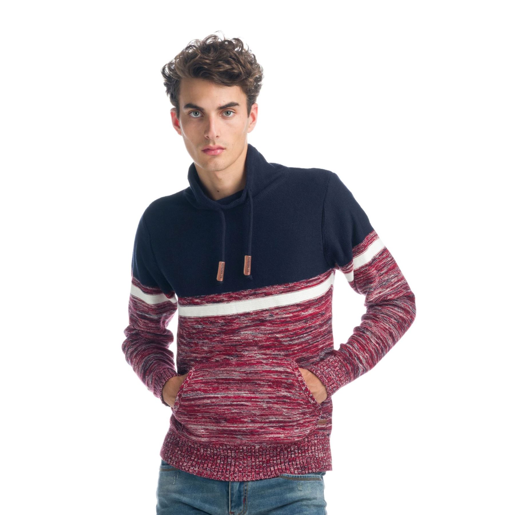 Jersey de efecto jaspeado y cuello alto