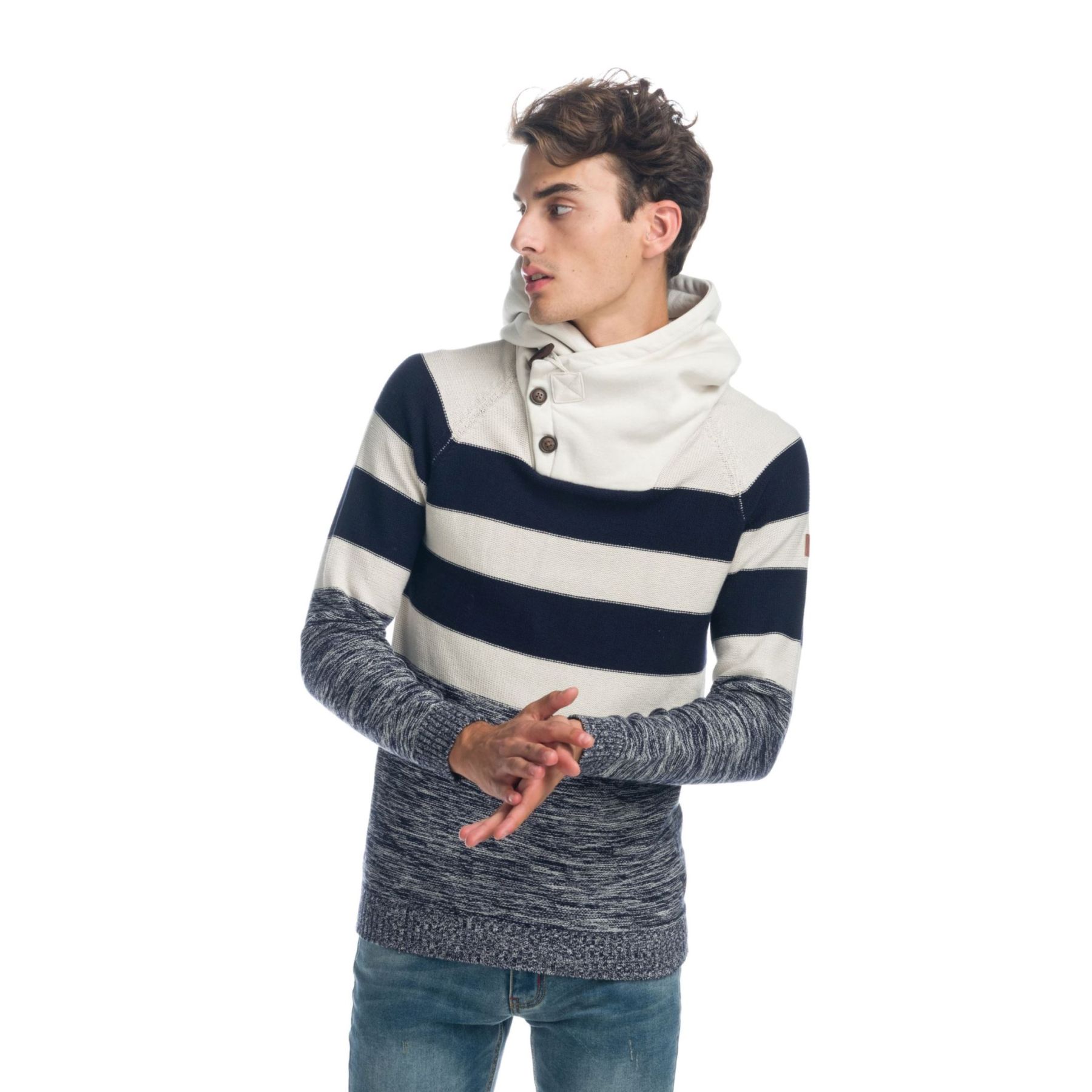 Jersey de punto con capucha de felpa