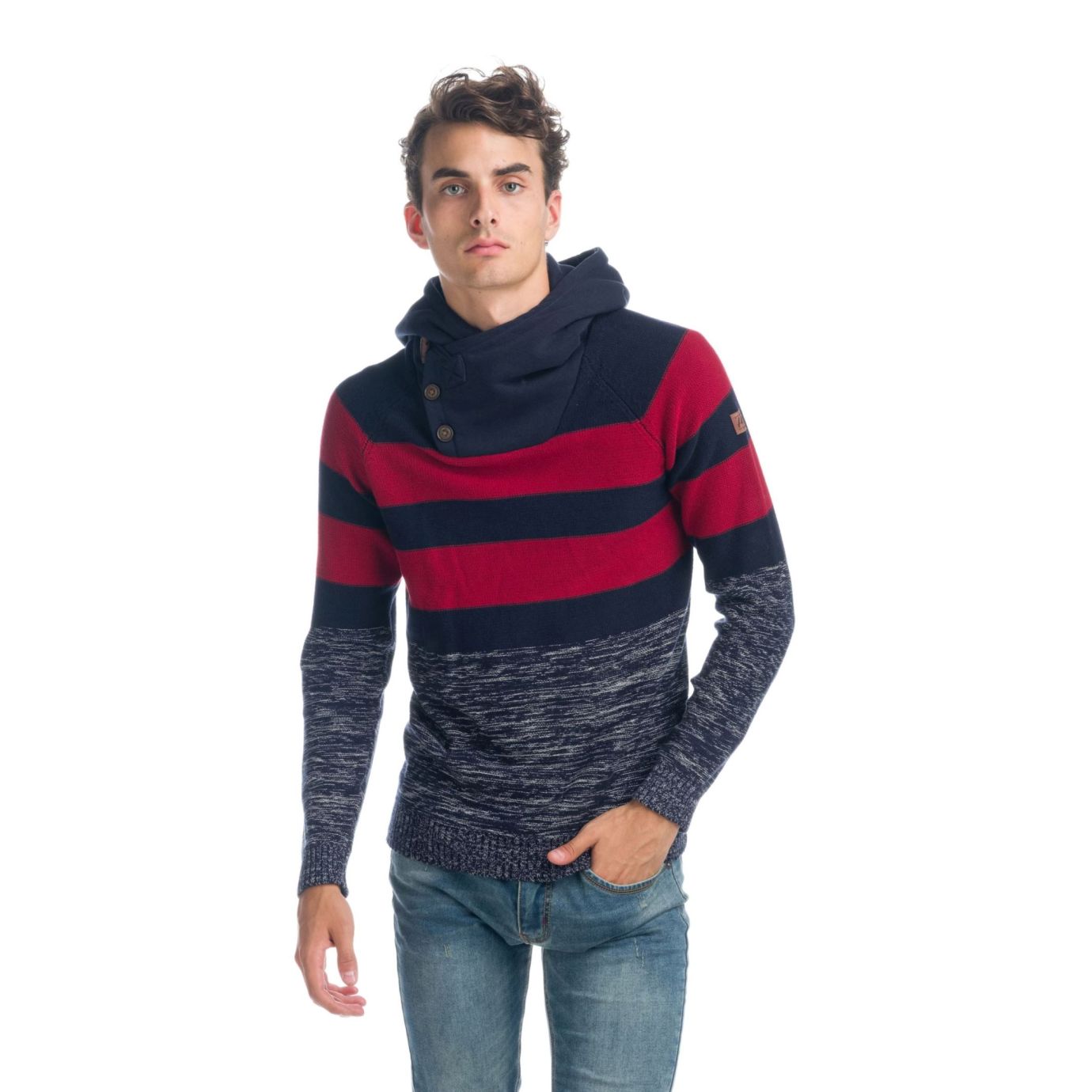 Jersey de punto con capucha de felpa