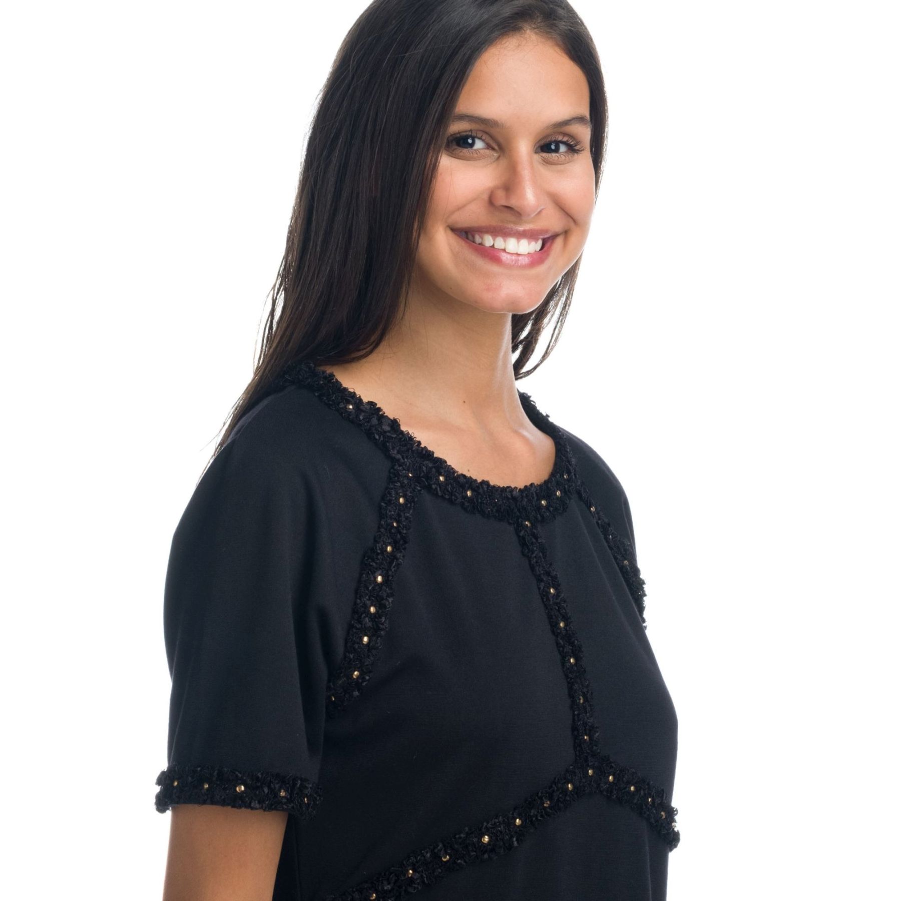 Vestido de punto y tweed 3