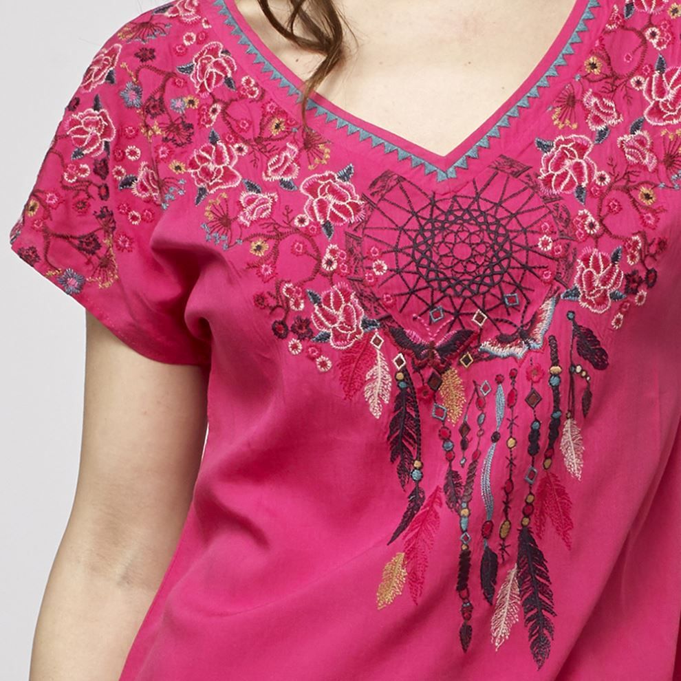 Contrast embroidered blouse 7