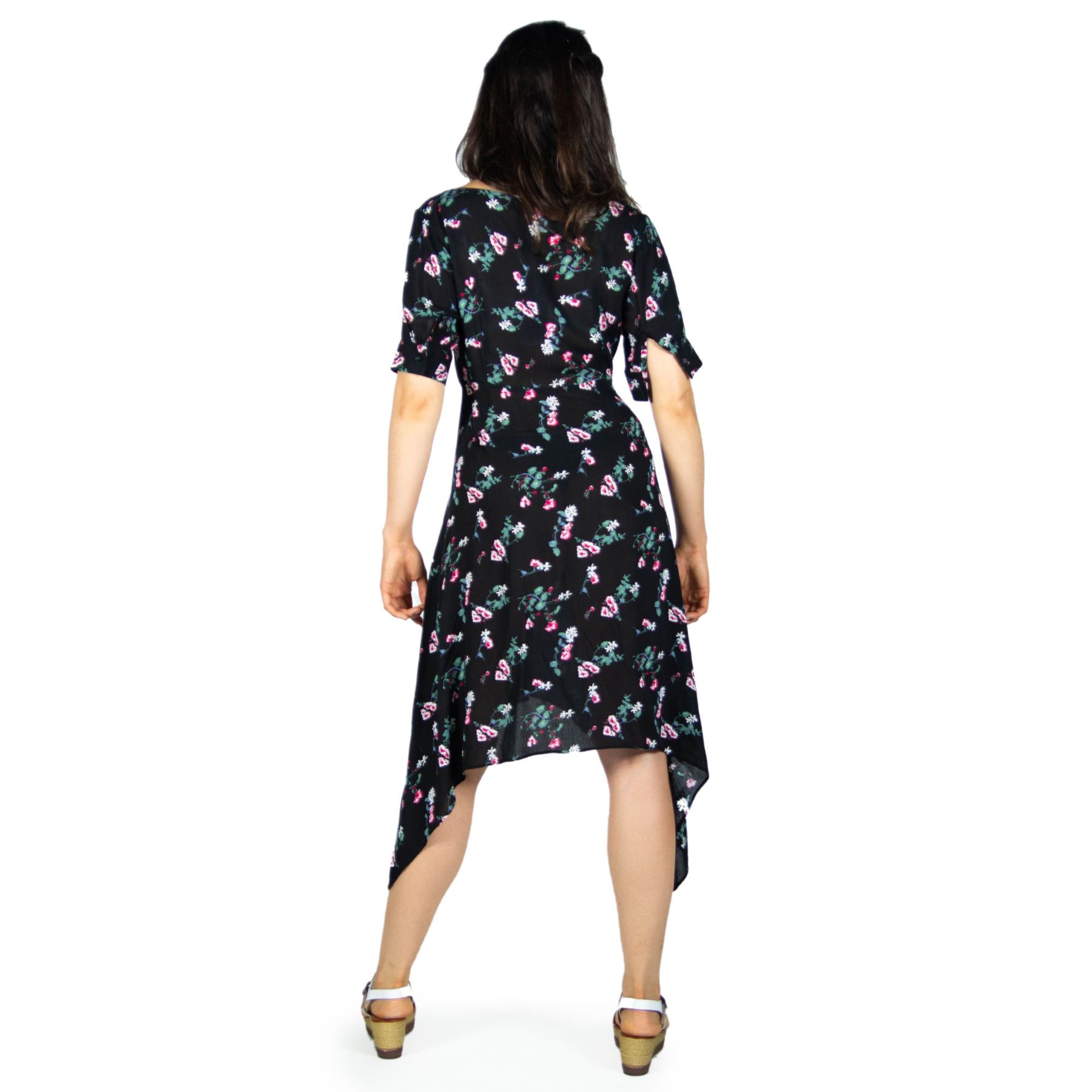 Vestido manga corta plana viscosa 2
