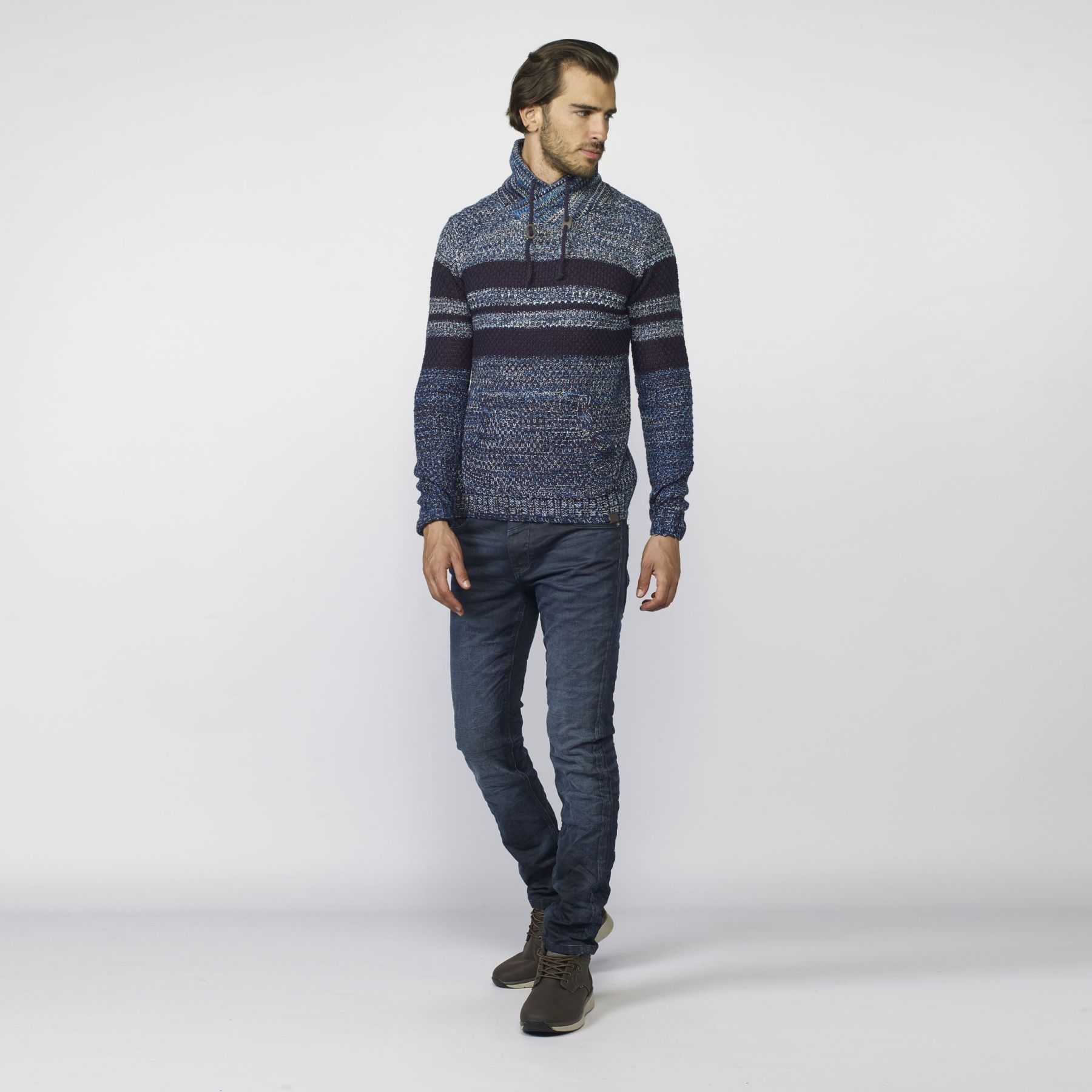 Jersey de rayas y efecto jaspeado