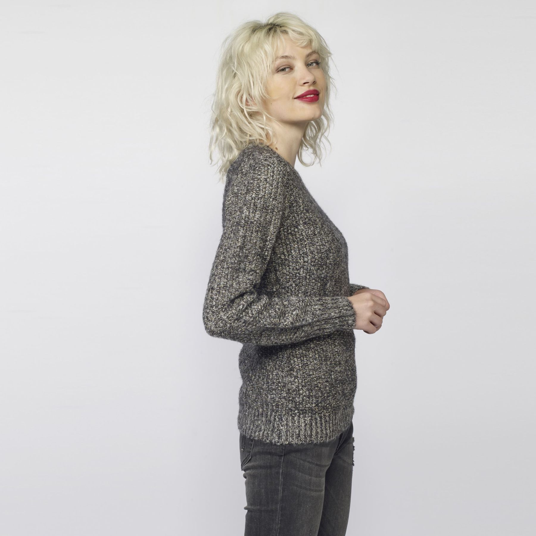 Jersey con detalles en lurex dorado 4