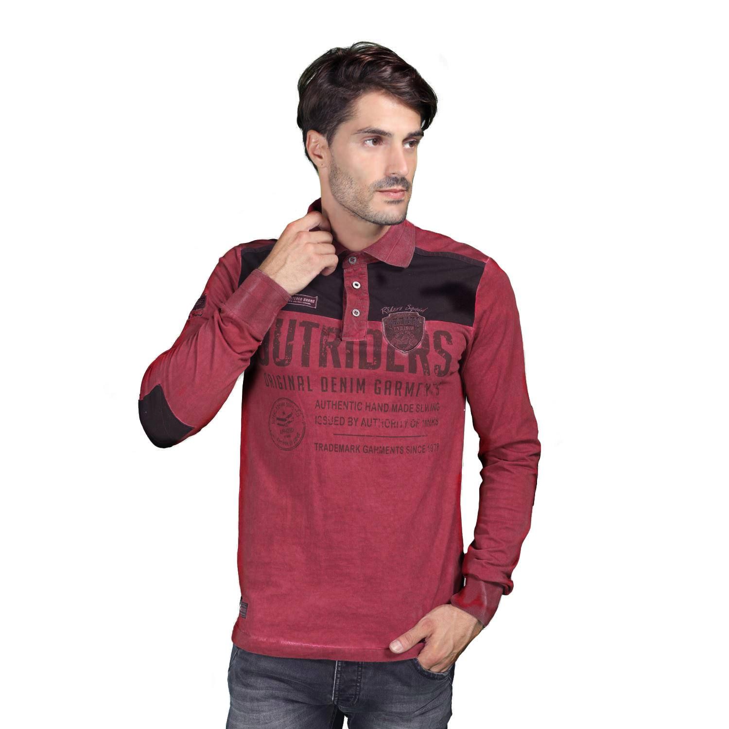 Polo dirty wash manga larga