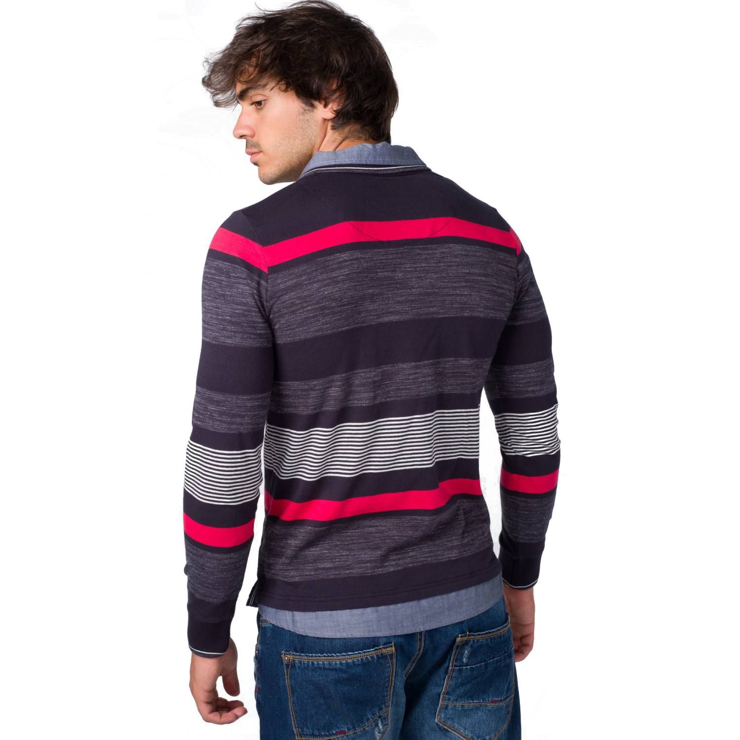 Polo rayas doble cuello camisero m/l 1