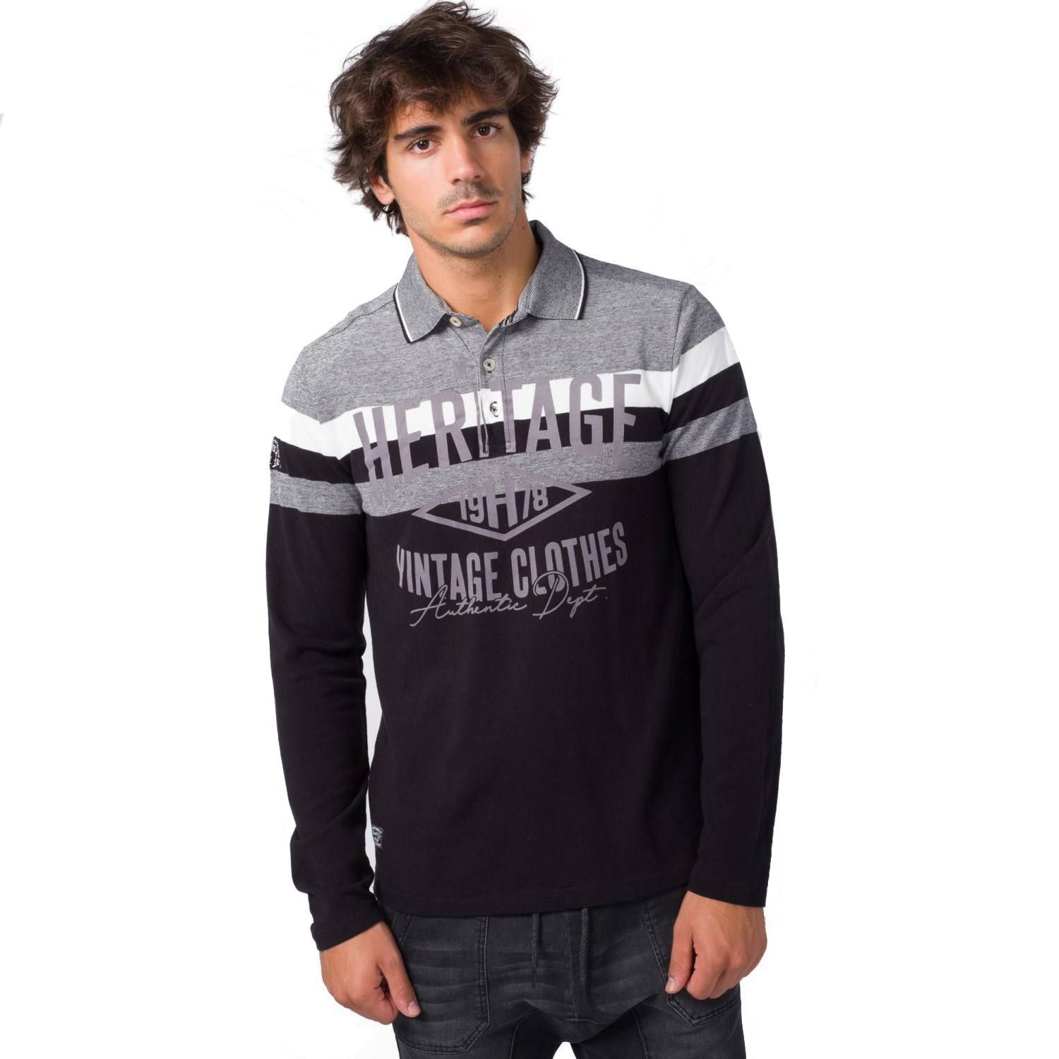 Polo rayas piquÉ estampado heritage