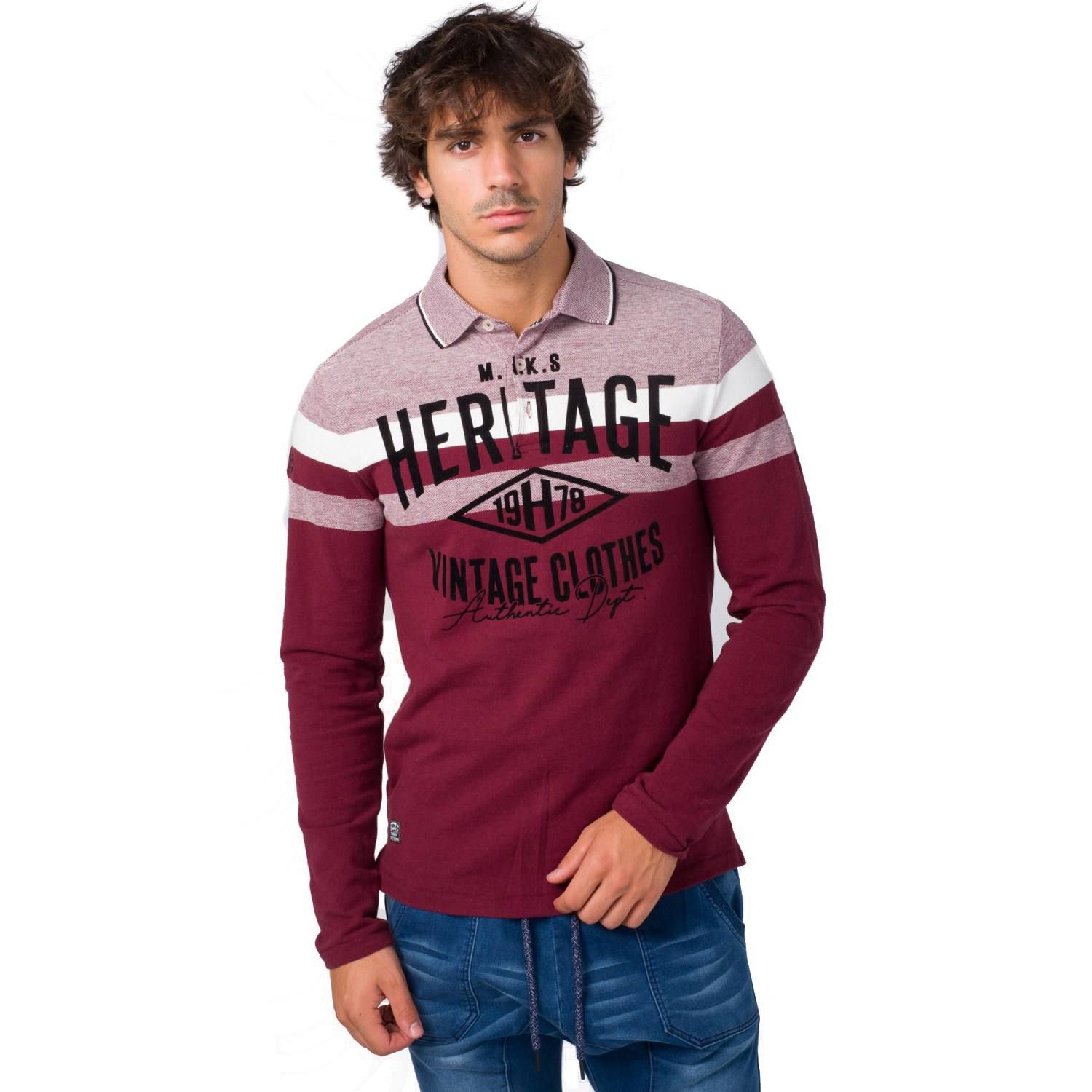 Polo rayas piquÉ estampado heritage