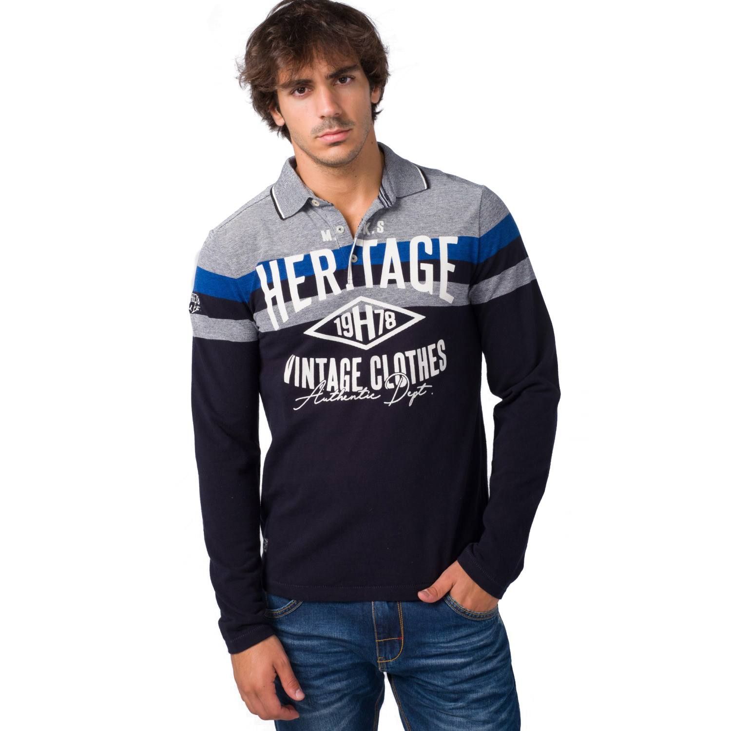 Polo rayas piquÉ estampado heritage