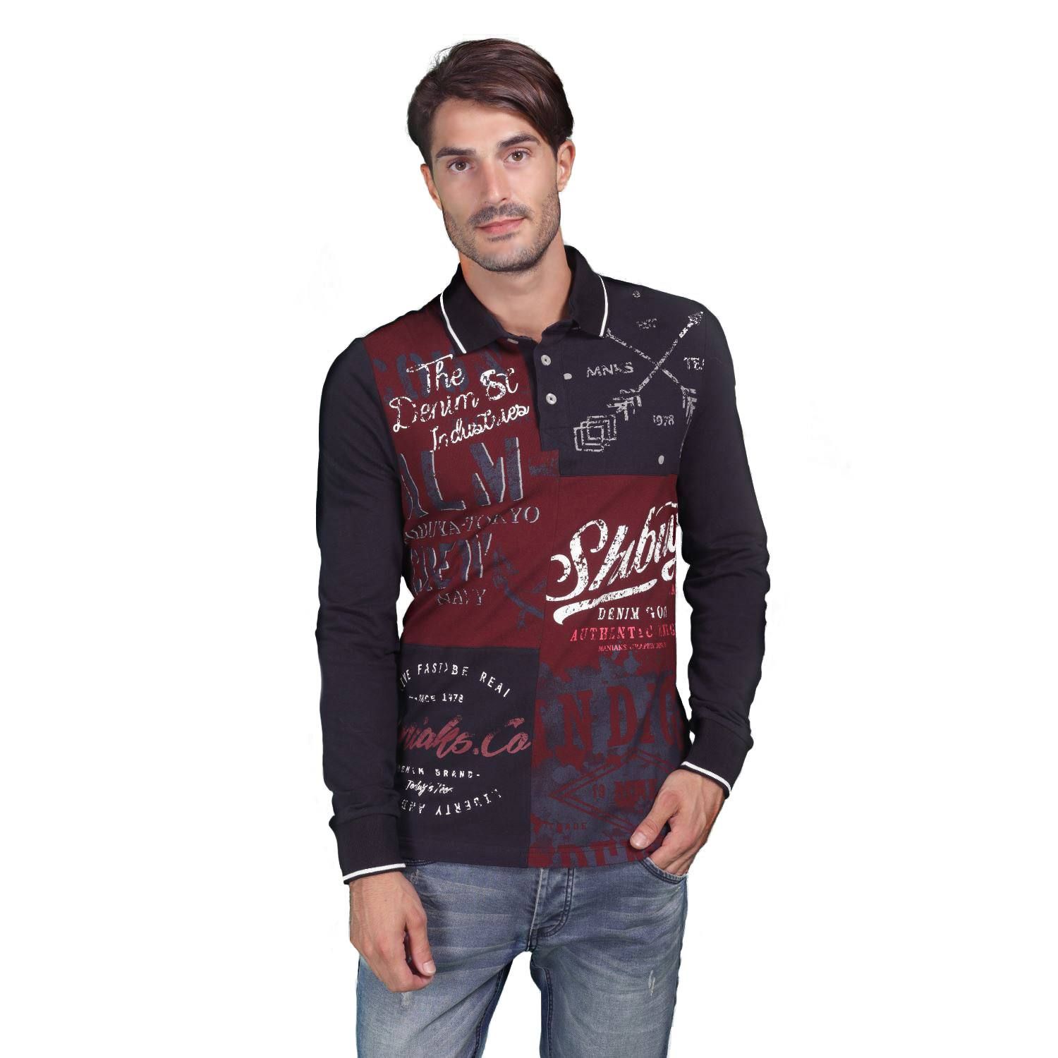 Polo estampado letras m/l piquÉ