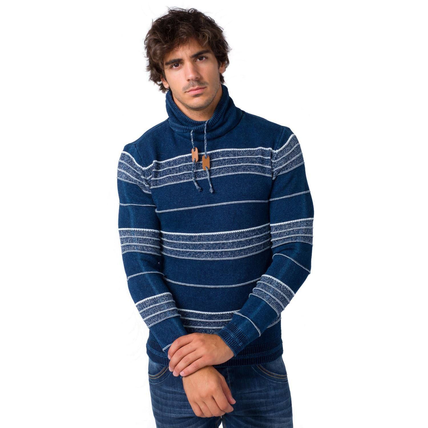 Jersey tricot rayas cuello smoking