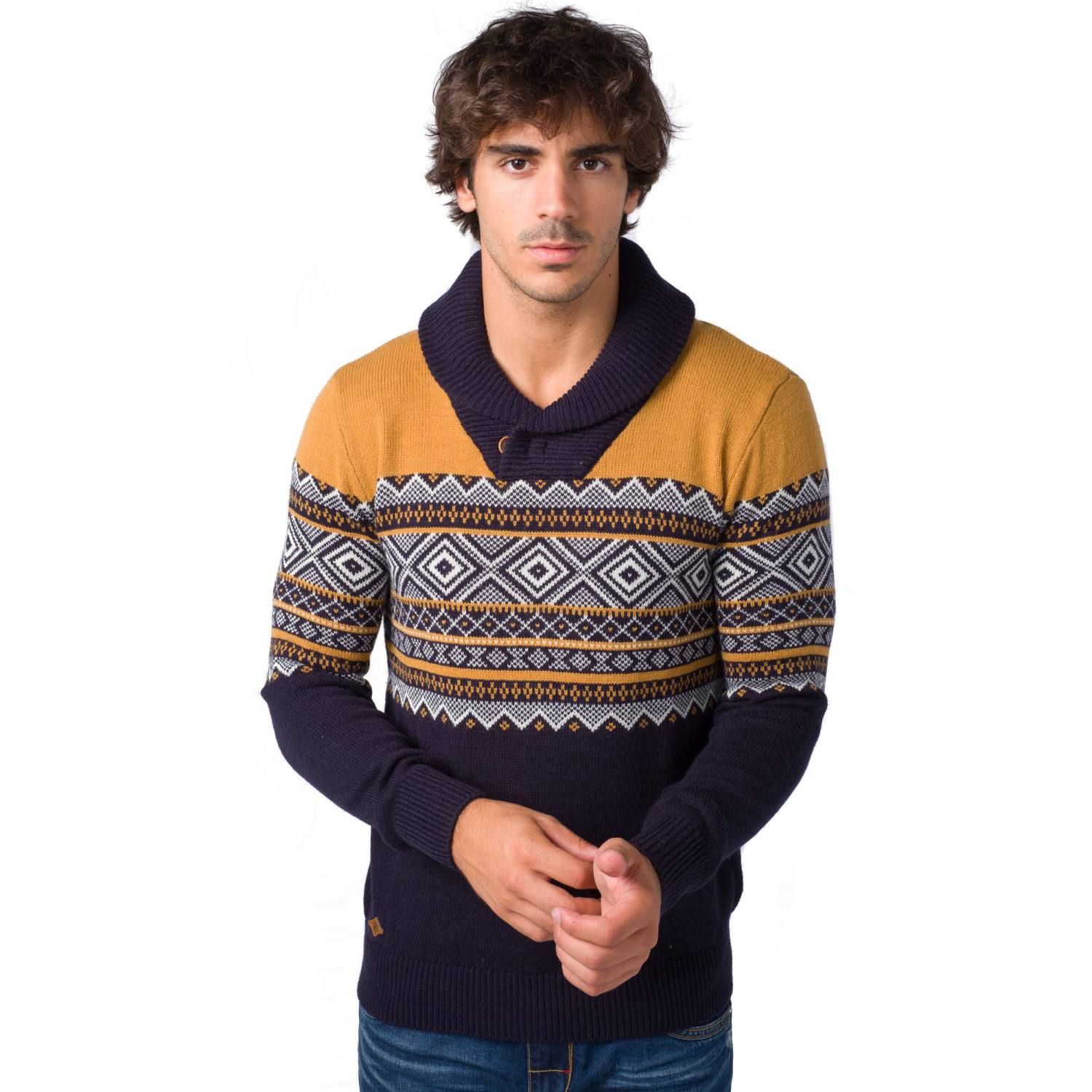 Jersey tricot jacquard cuello smoking