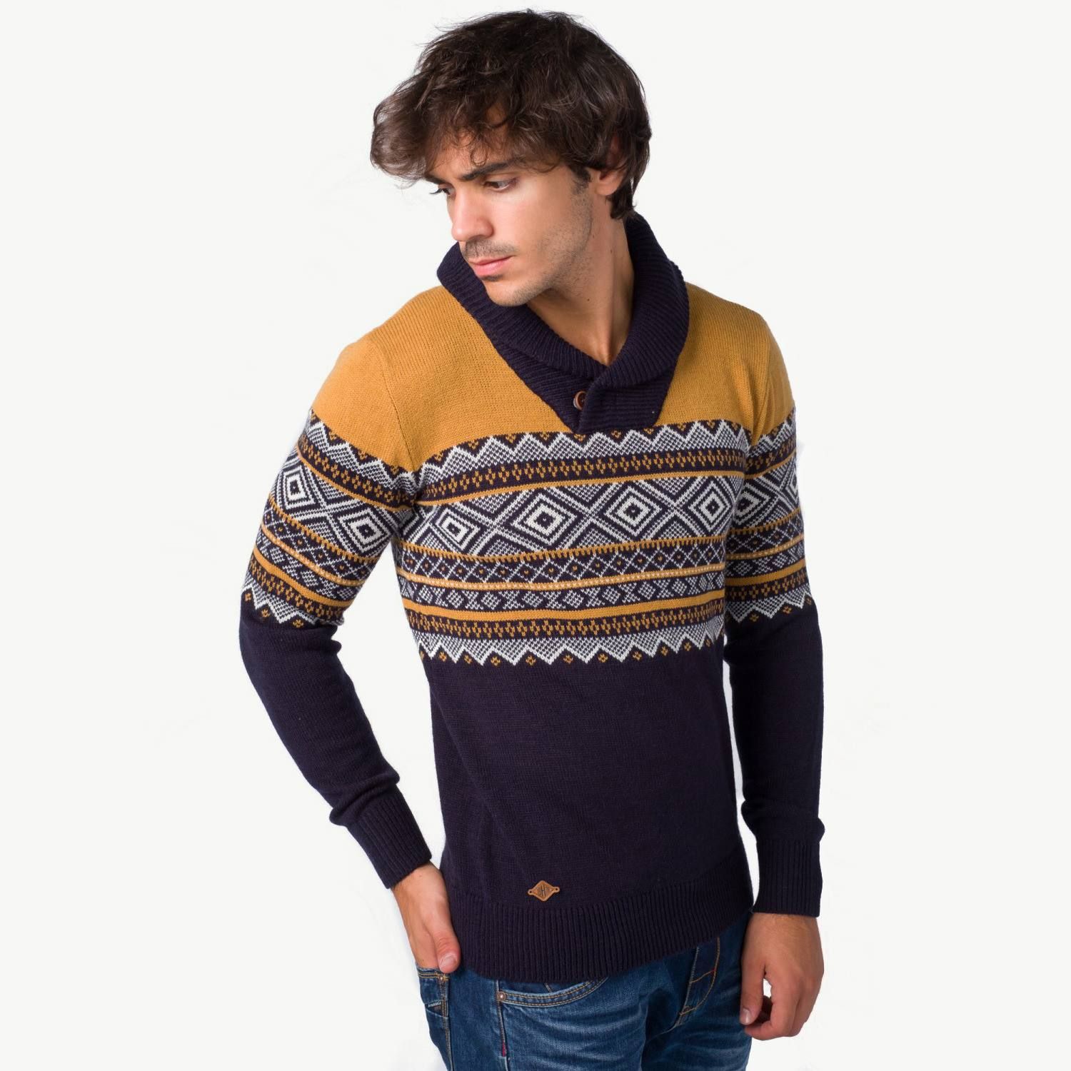 Jersey tricot jacquard cuello smoking 2