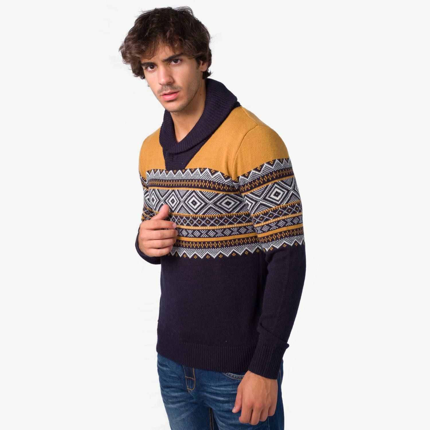 Jersey tricot jacquard cuello smoking 3