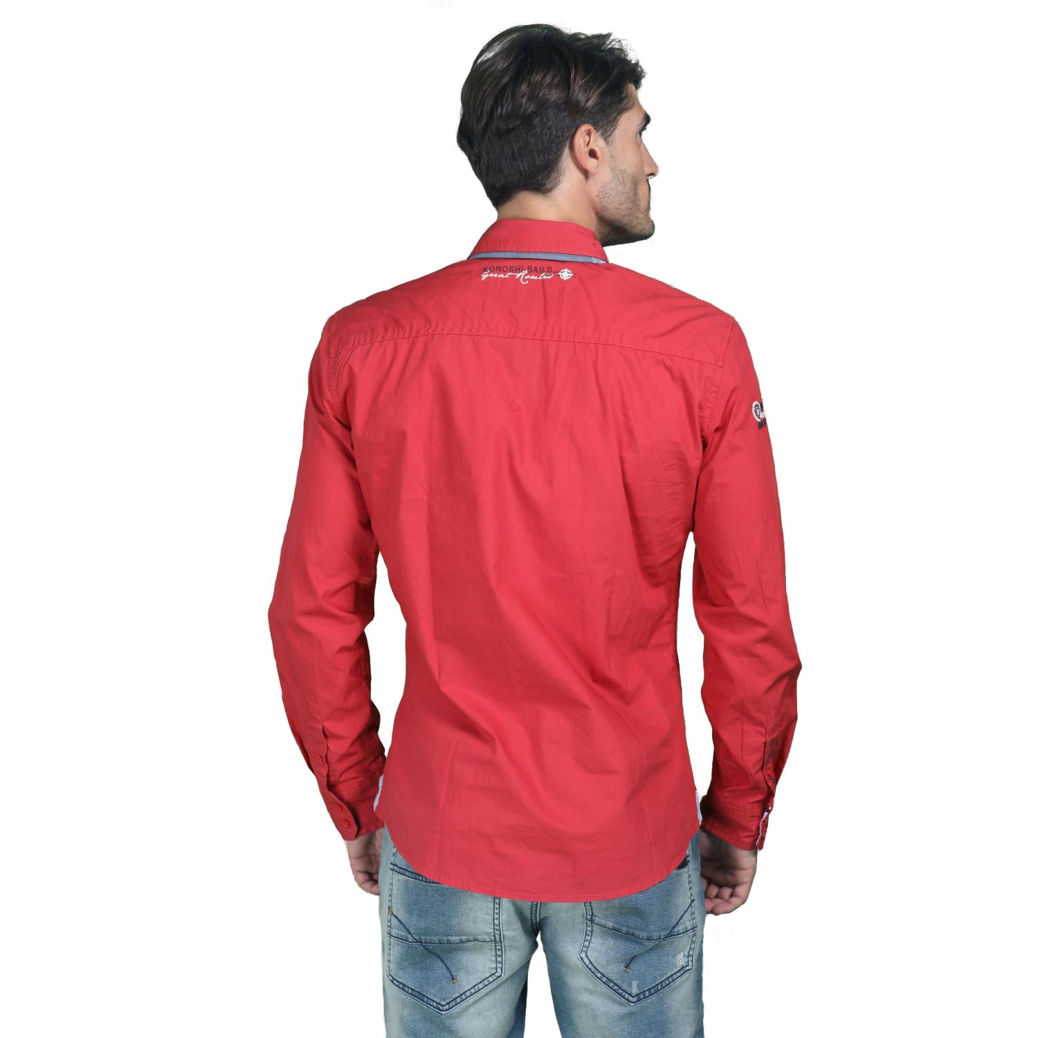 Nautical shirt with double poplin collar 3