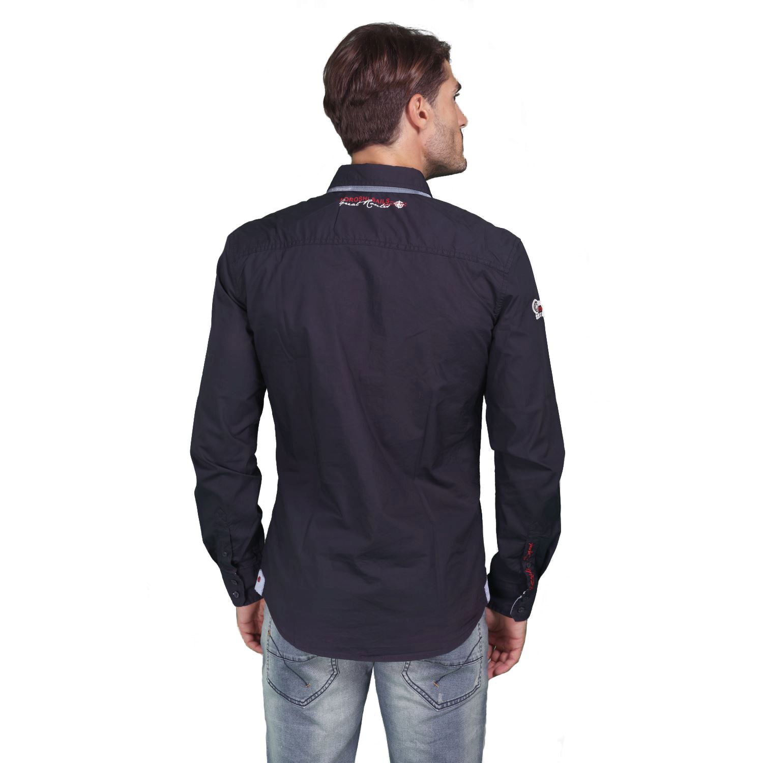 Nautical shirt with double poplin collar 3