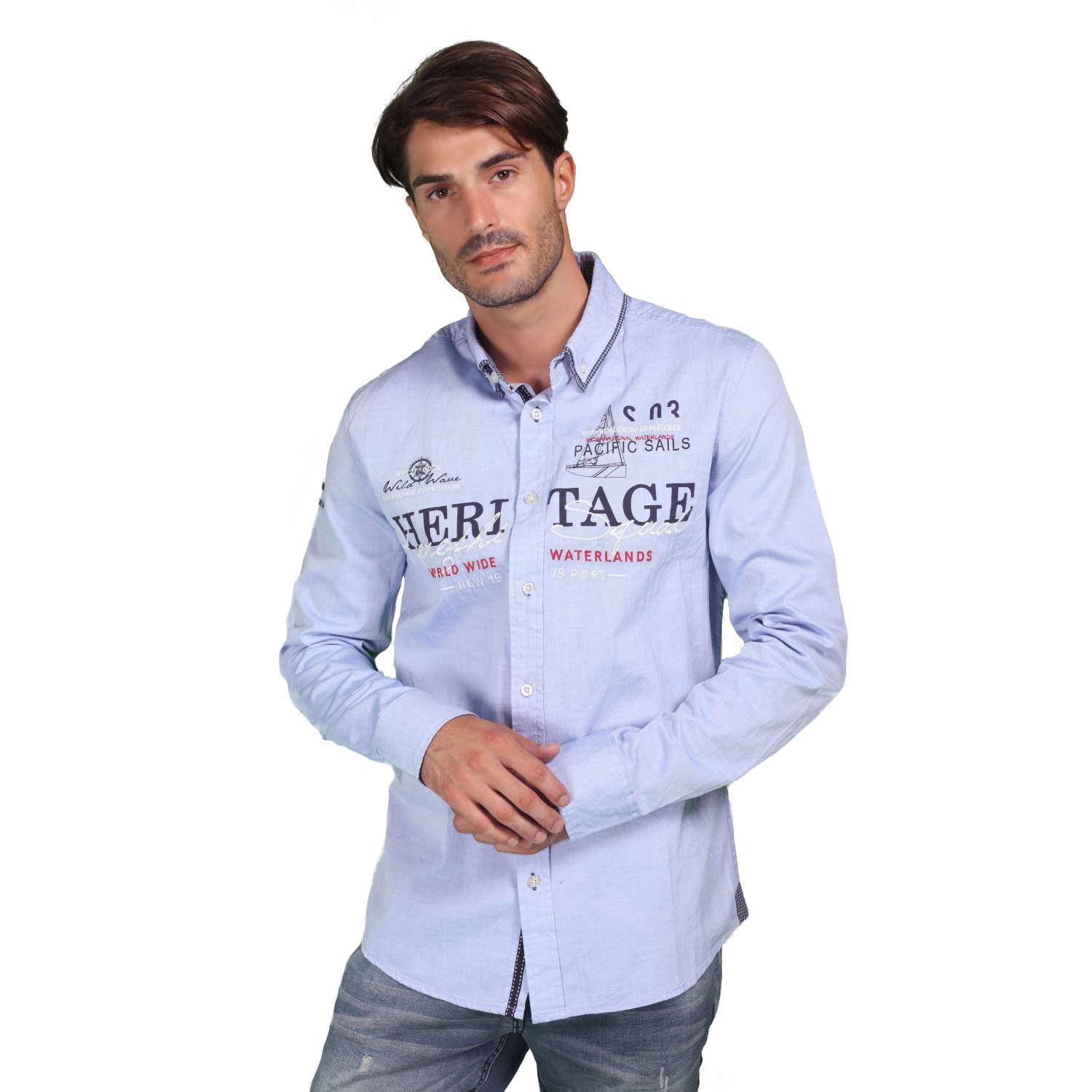 Camisa nautica doble cuello oxford