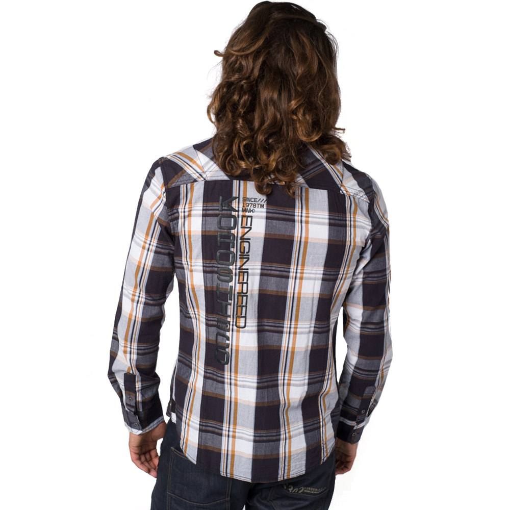 Camisa cuadros lavada letras engomadas 1