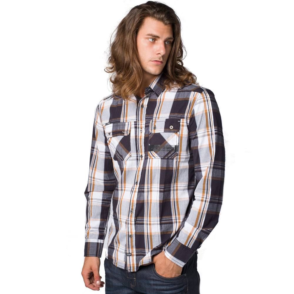 Camisa cuadros lavada letras engomadas 2