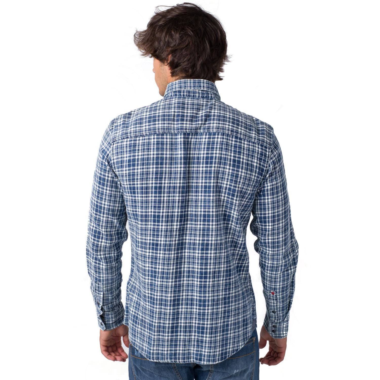 Camisa cuadros efecto desgastado 1
