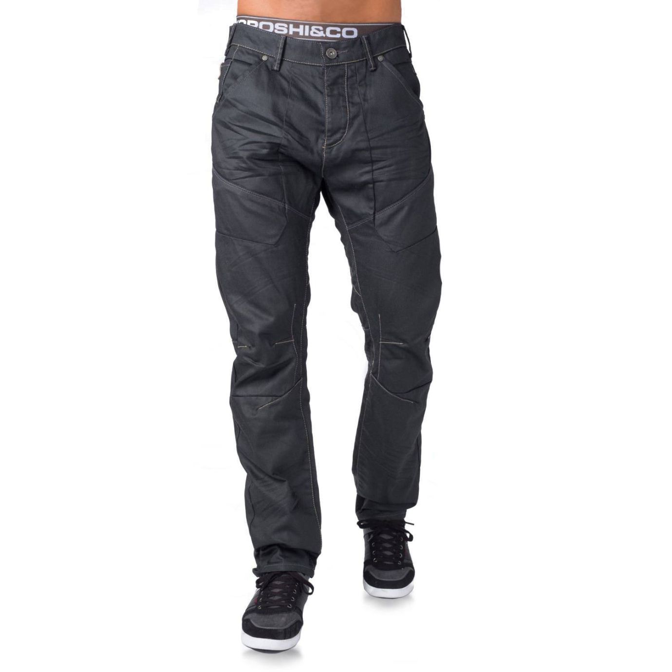 Pant denim loose fit encerado