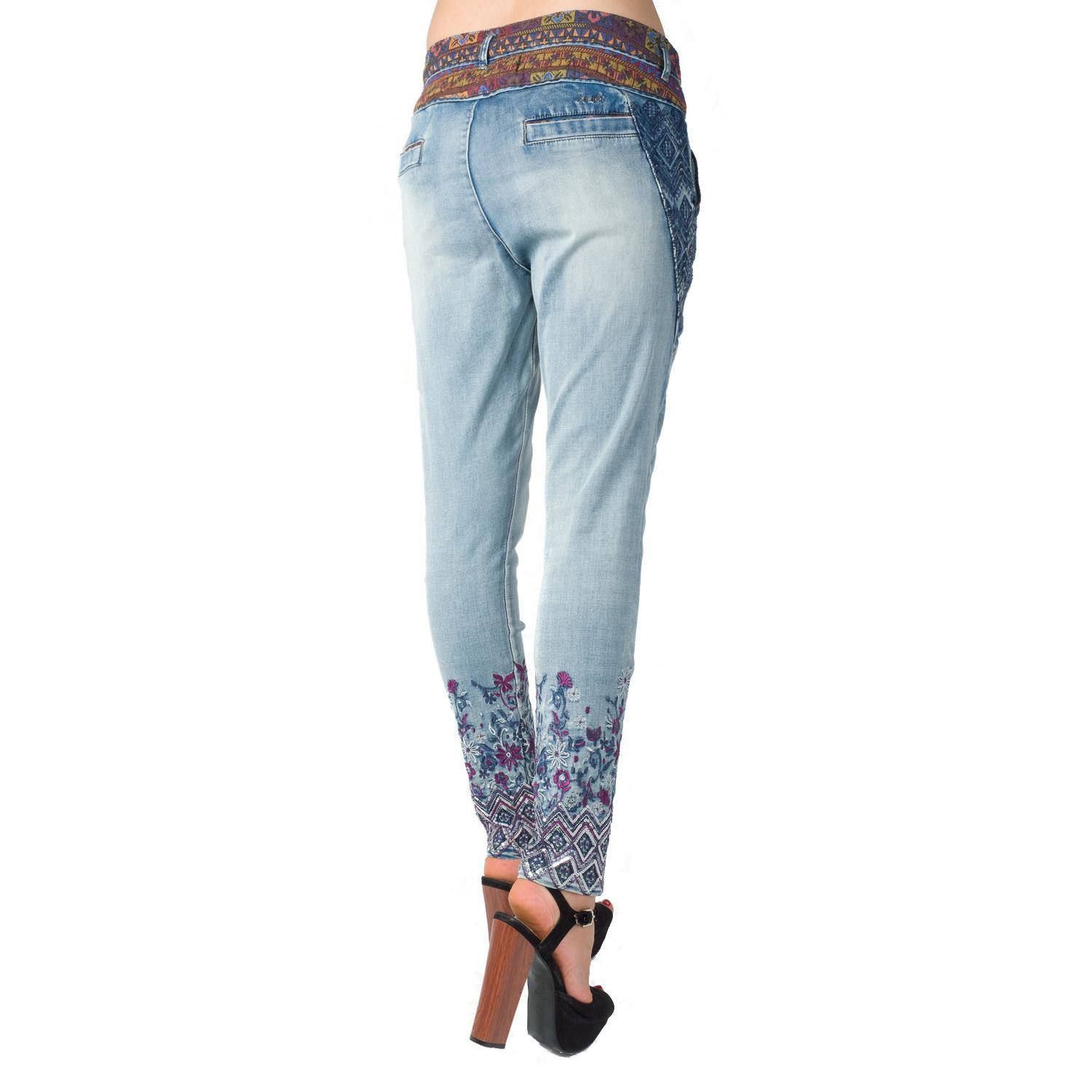 Pant denim semibaggy etnico 1