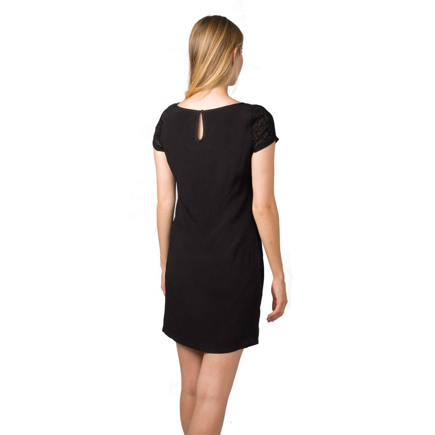 Vestido m/c estampado y bordado flor 1