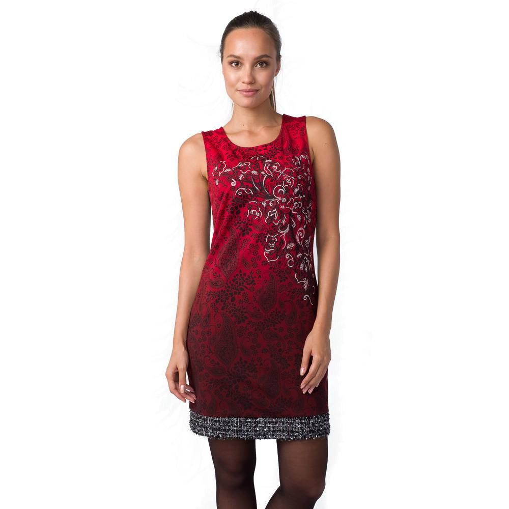 Vestido tirantes estampado con forro