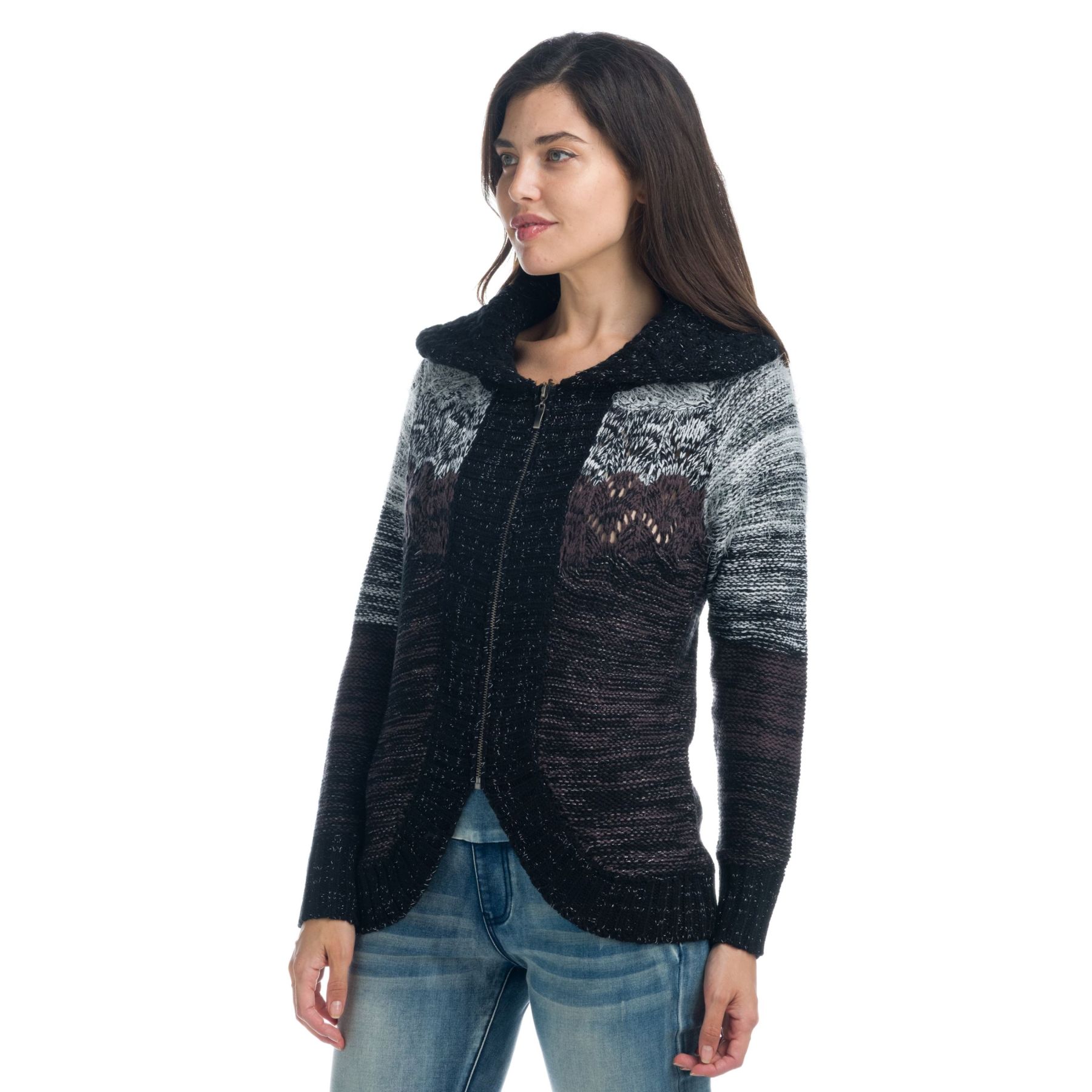 Chaqueta de punto grueso de efecto pelo 1