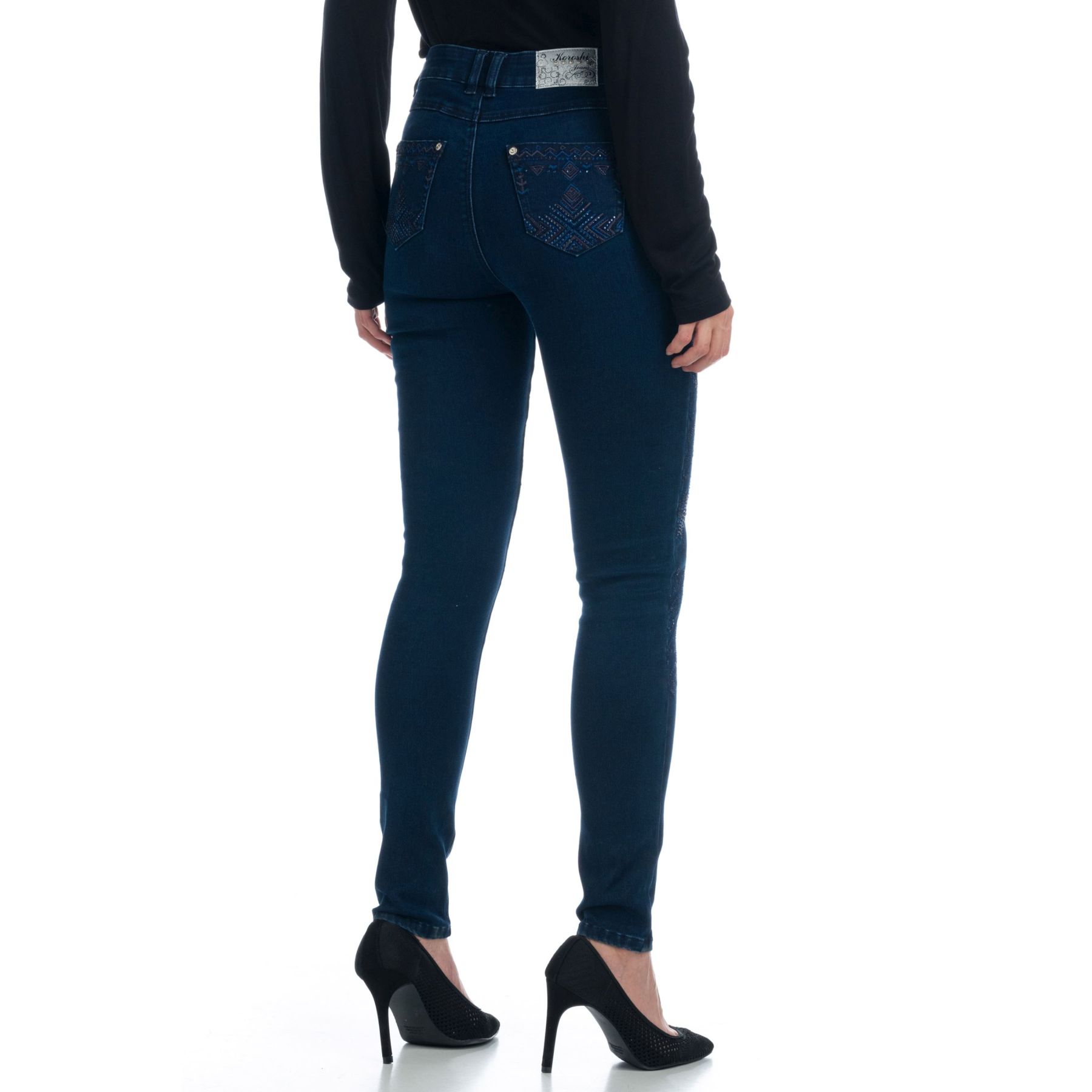 Pantalon largo bordados geometricos 2