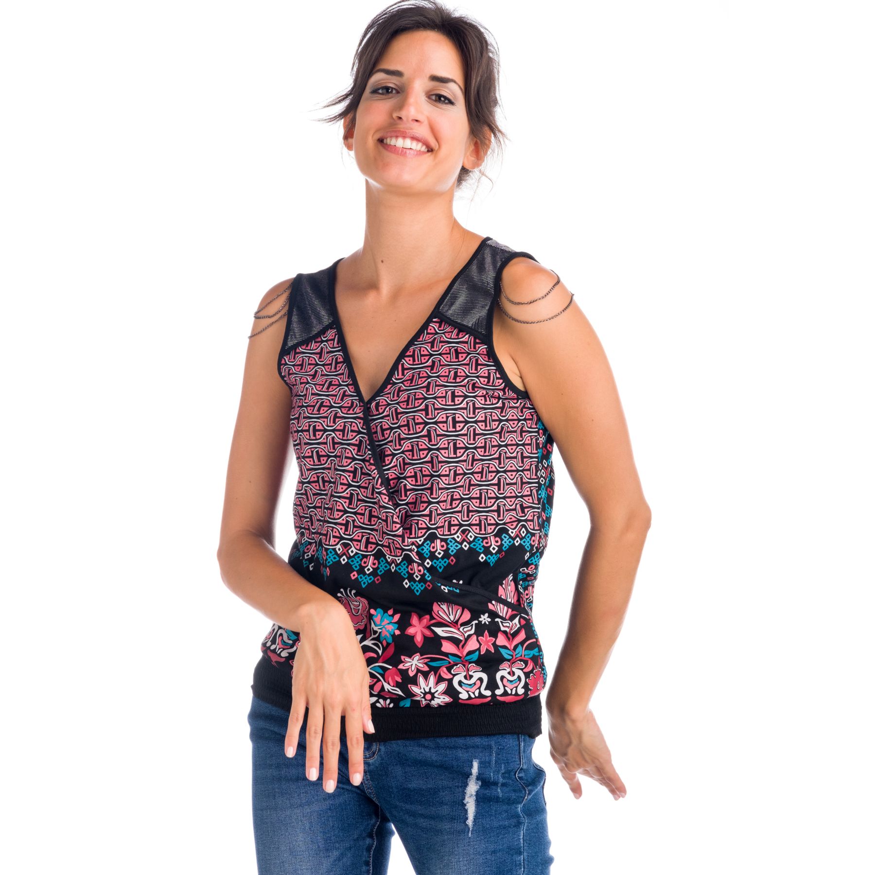 Top estampado detalle cadenas 2