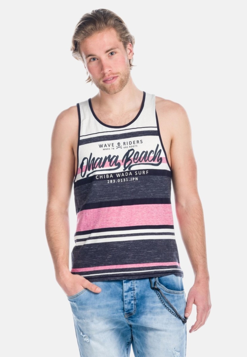 Camiseta de rayas sin mangas con letras | estilo y comodidad | Estilo y comodidad