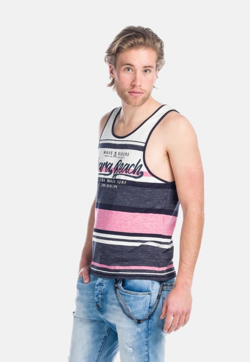 Camiseta de rayas sin mangas con letras | estilo y comodidad | Estilo y comodidad 1