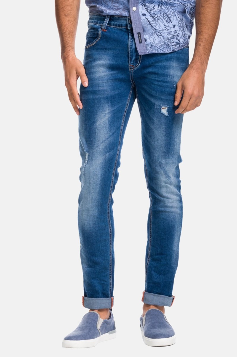 Pantalon denim lavado
