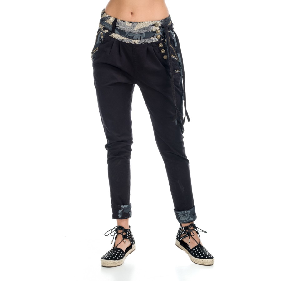 Pantalon semibaggy lentejuelas