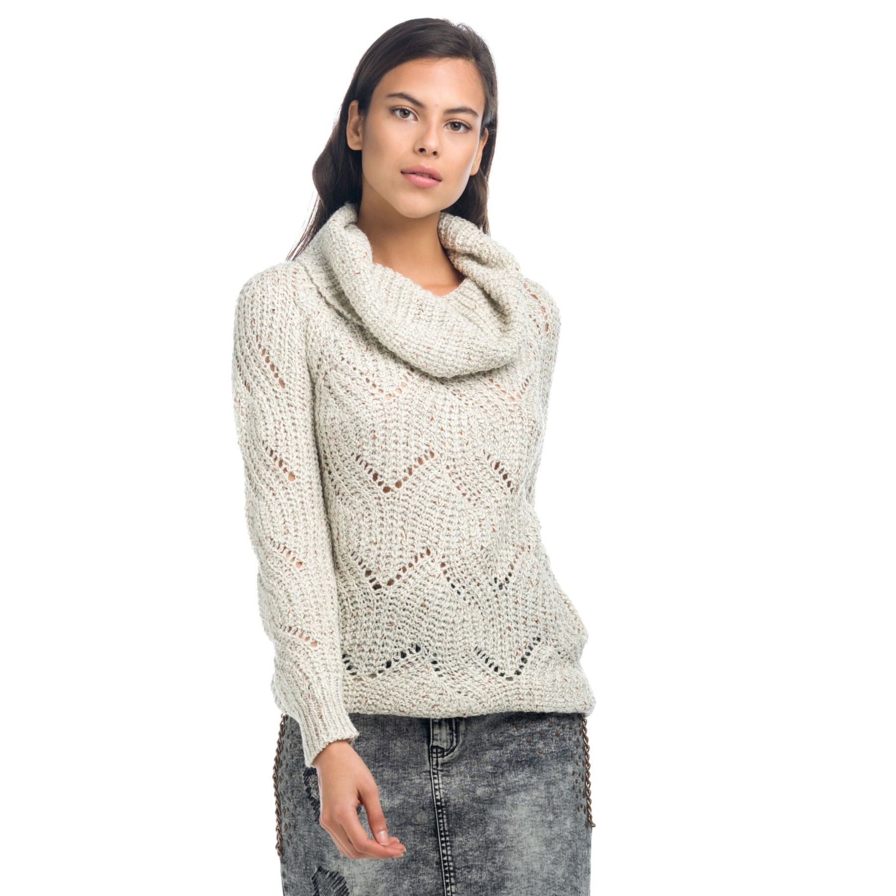 Jersey de punto cuello vuelto