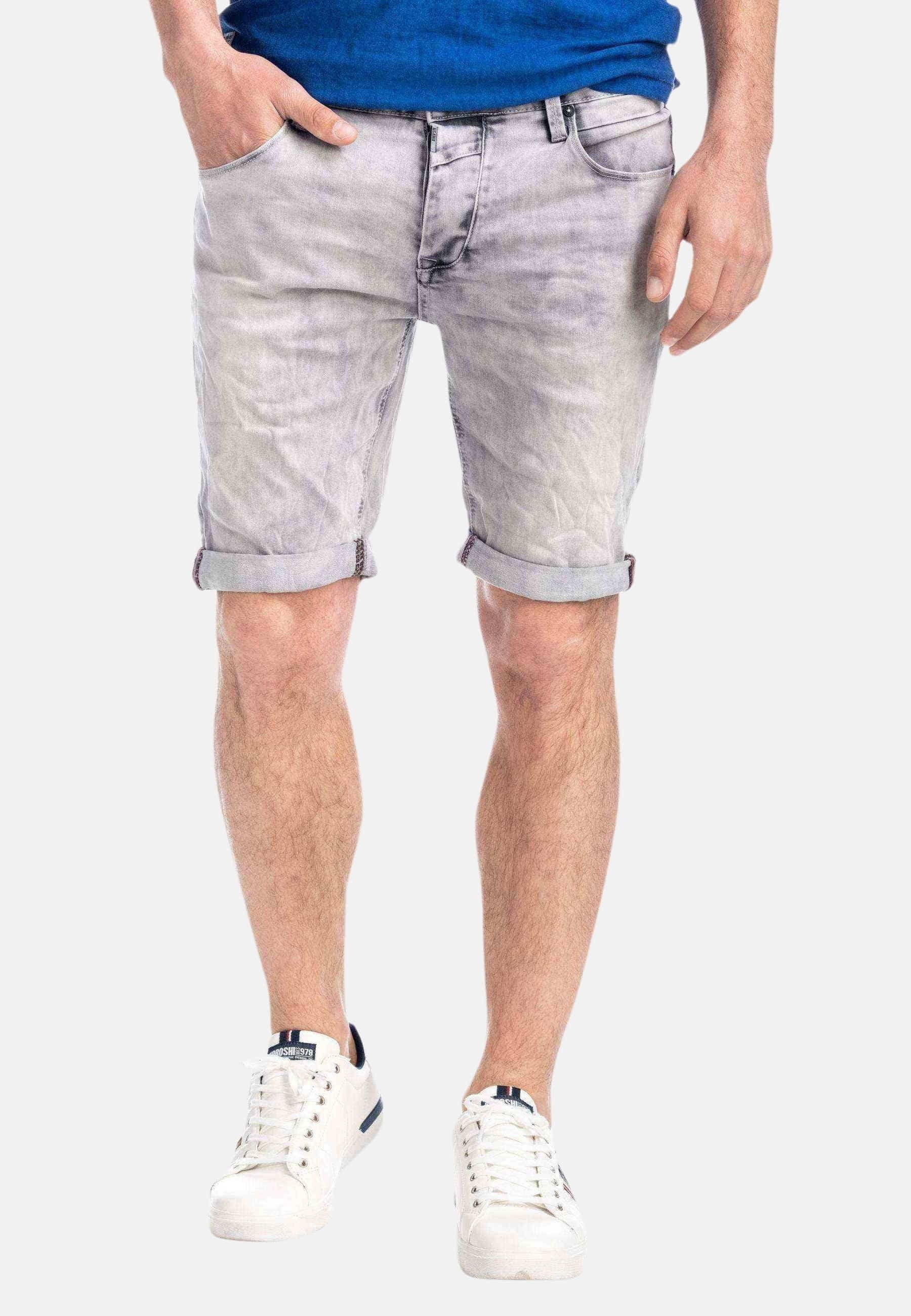 Pantalón corto de Algodón slim fit color Gris para Hombre