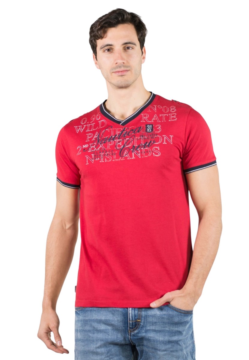 Camiseta de manga corta para Hombre color Rojo